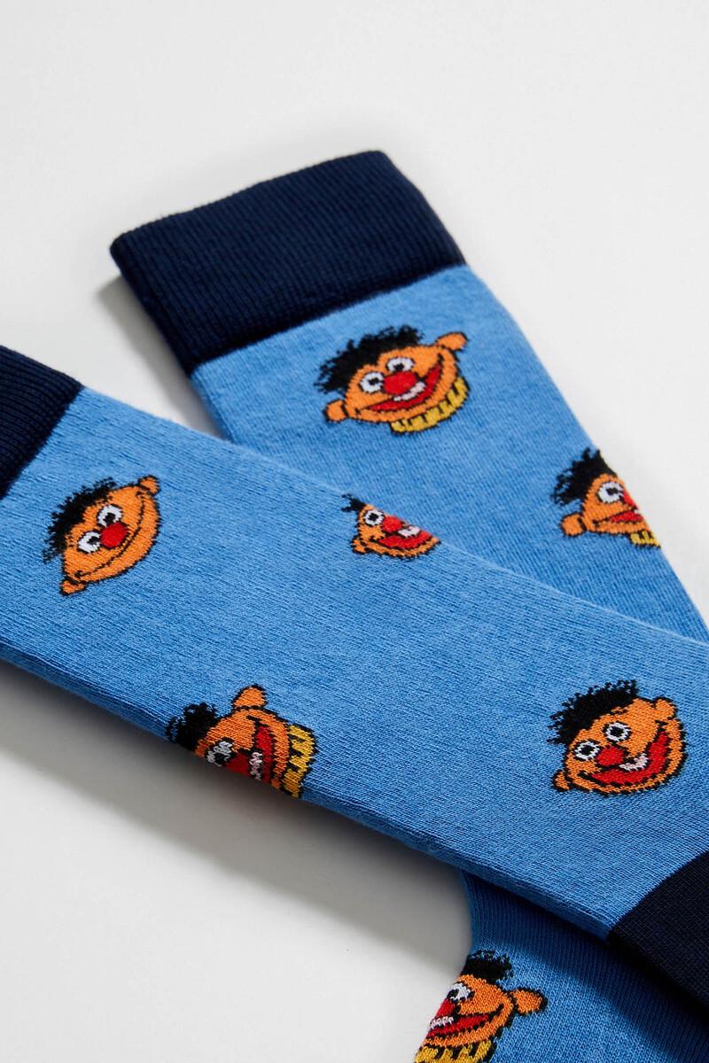 Women'secret Calcetines Altos Besocks De Barrio Sésamo De Algodón Orgánico Color Azul