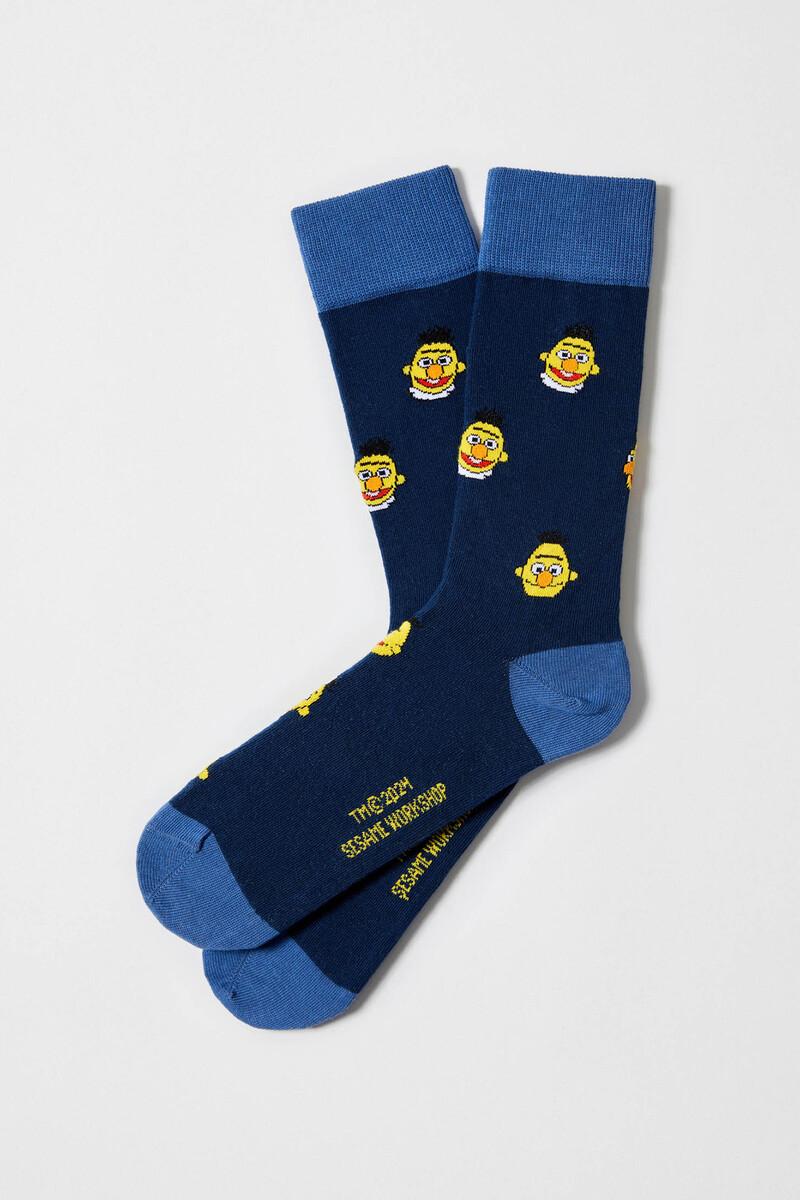 women'secret Calcetines altos Besocks de Barrio Sésamo de algodón orgánico color azul