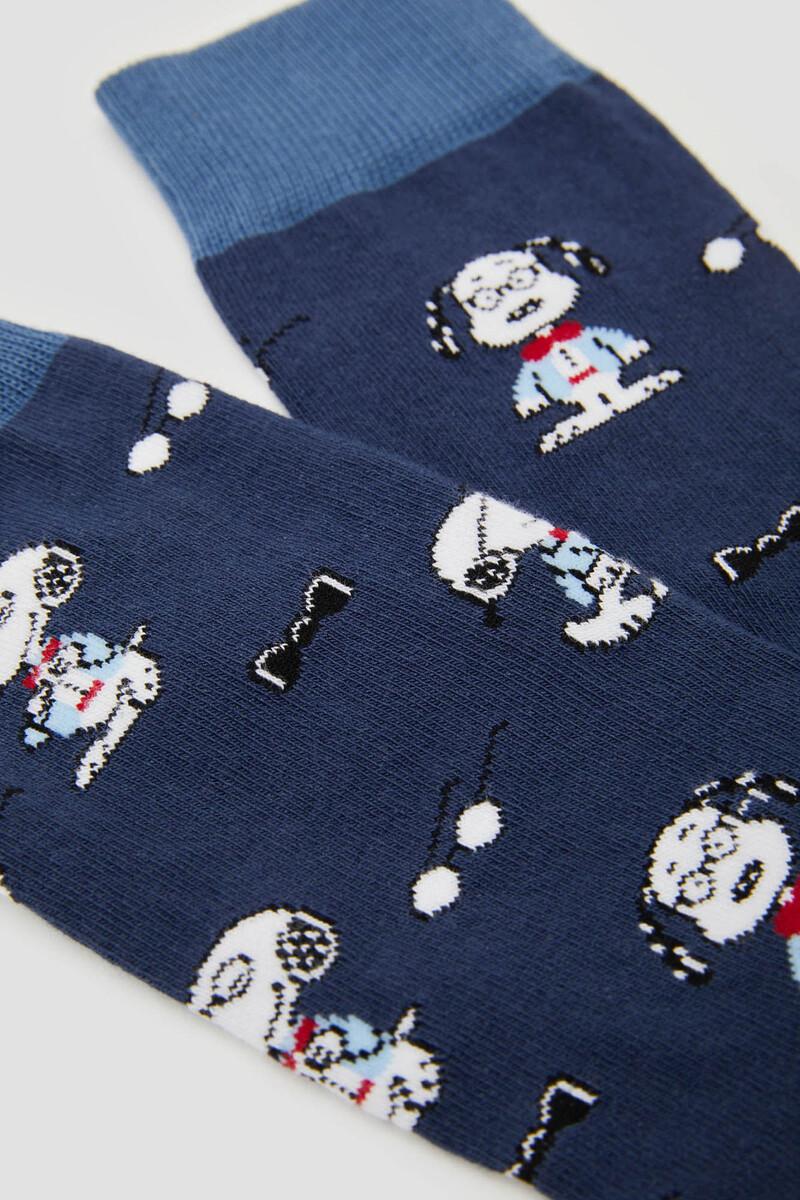 Women'secret Calcetines Altos Besocks De Snoopy De Algodón Orgánico Color Azul