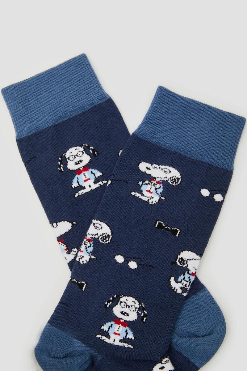 Women'secret Calcetines Altos Besocks De Snoopy De Algodón Orgánico Color Azul