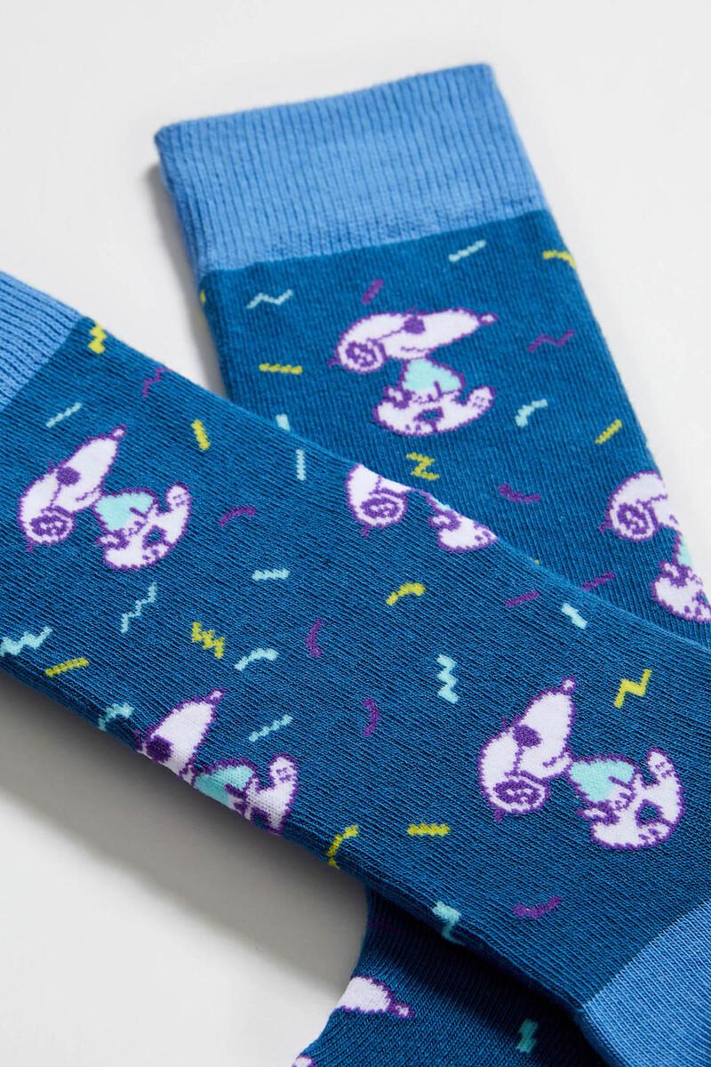 Women'secret Calcetines Altos Besocks De Snoopy De Algodón Orgánico Color Azul