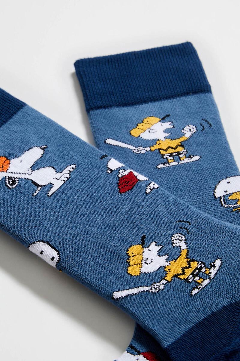 Women'secret Calcetines Altos Besocks De SNOOPY De Algodón Orgánico Color Azul