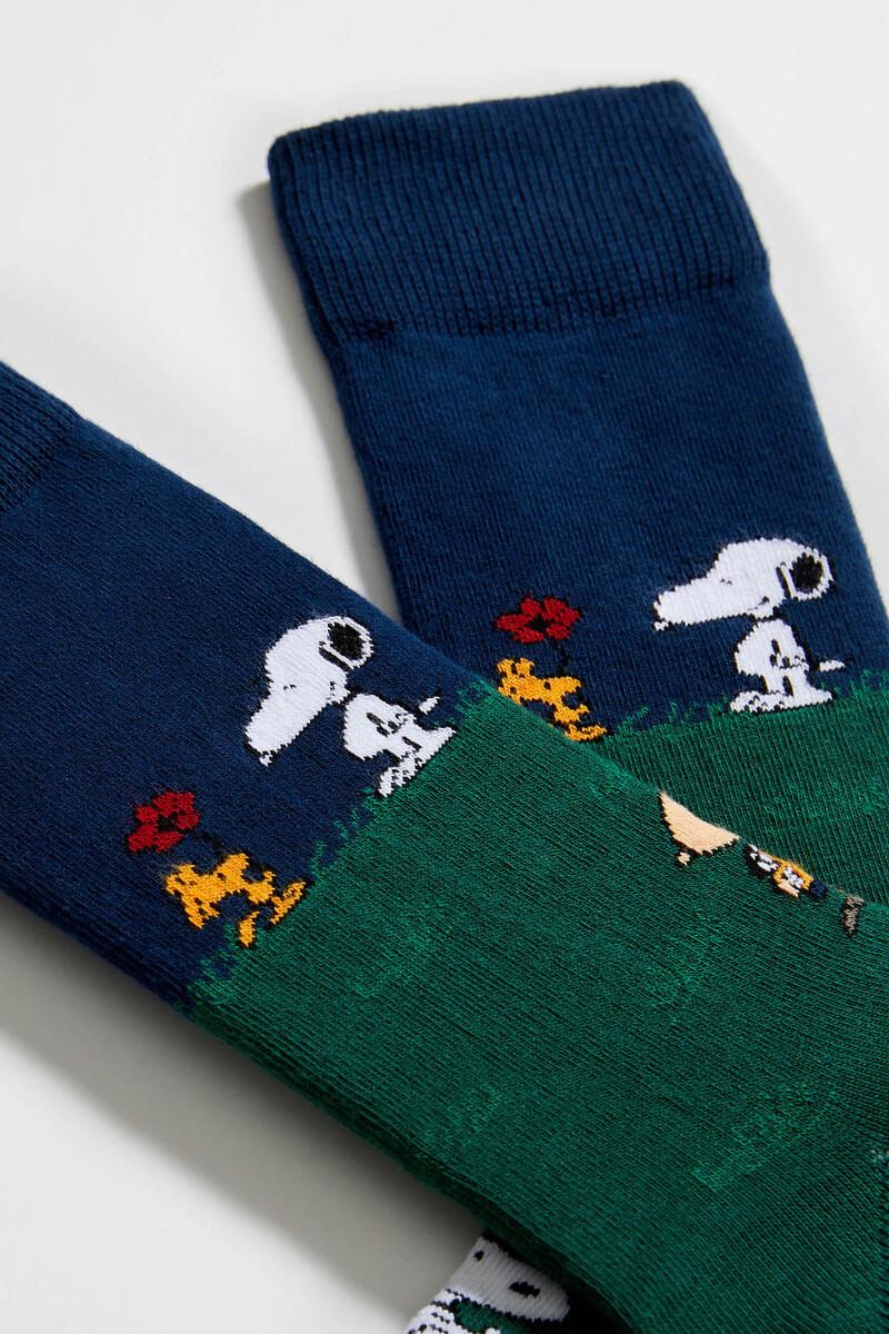 Women'secret Calcetines Altos Besocks De SNOOPY De Algodón Orgánico Color Azul