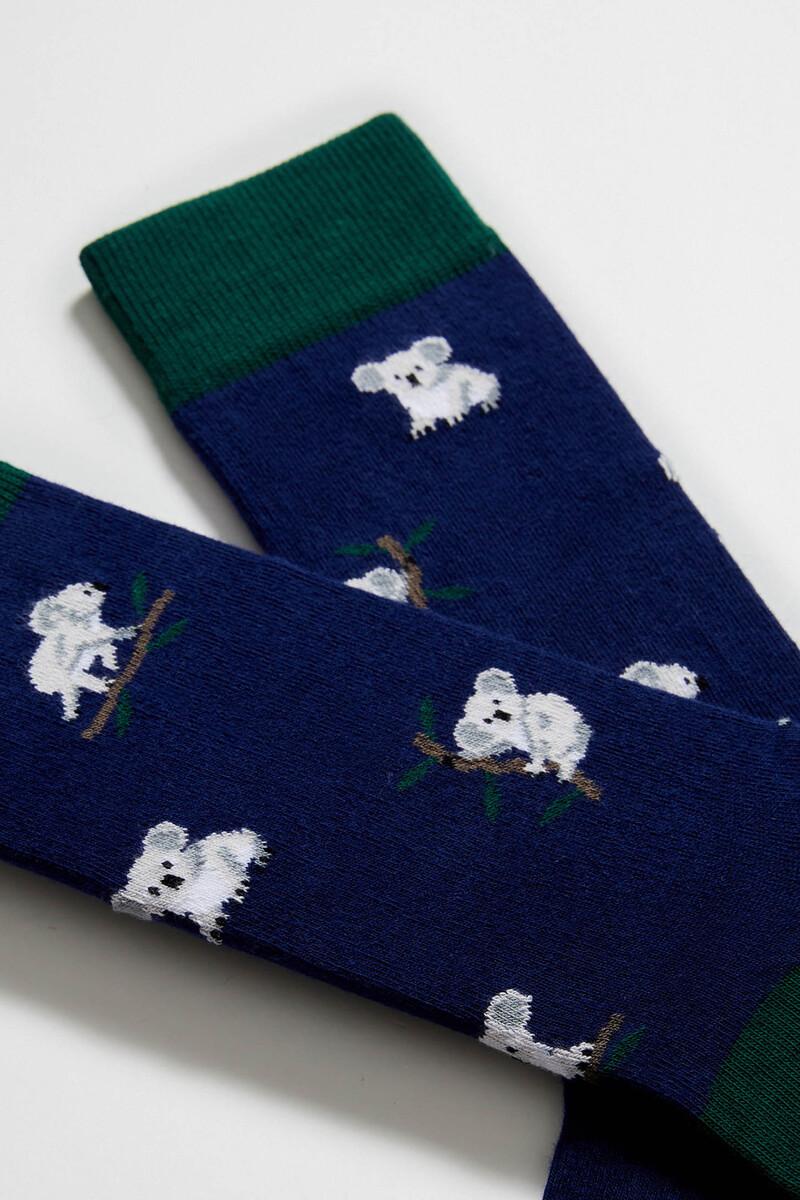 Women'secret Calcetines Altos De Algodón Orgánico Color Azul