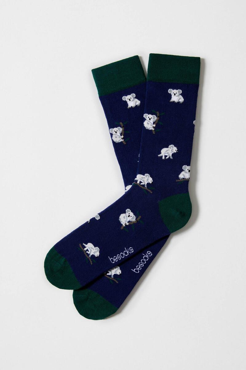 women'secret Calcetines altos de algodón orgánico color azul