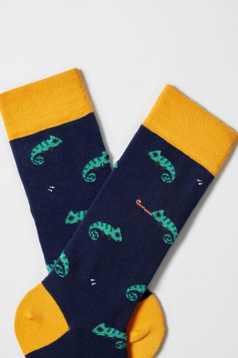 Women'secret Calcetines Altos De Algodón Orgánico Color Azul Marino