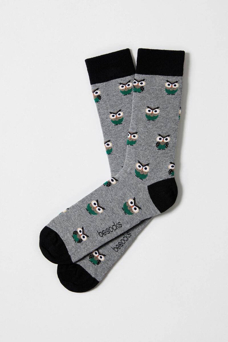 women'secret Calcetines altos de algodón orgánico color gris