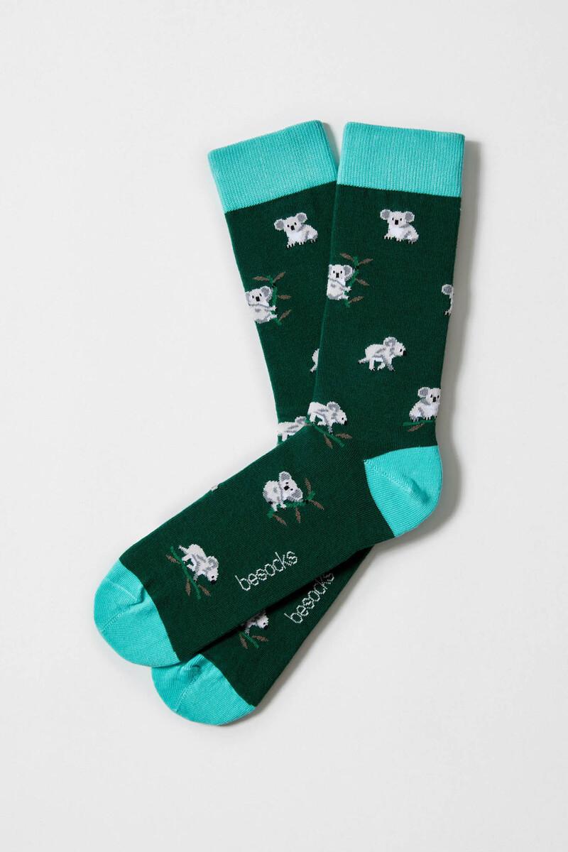 women'secret Calcetines altos de algodón orgánico color verde