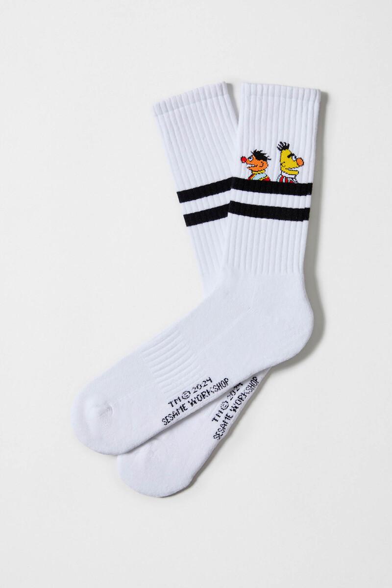 women'secret Calcetines altos deportivos Besocks de Barrio Sésamo de algodón orgánico color blanco