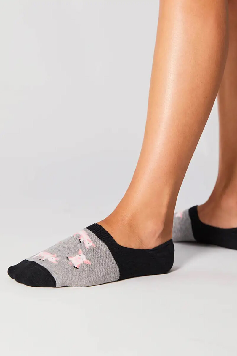 women'secret Calcetines invisibles Besocks de algodón orgánico color gris