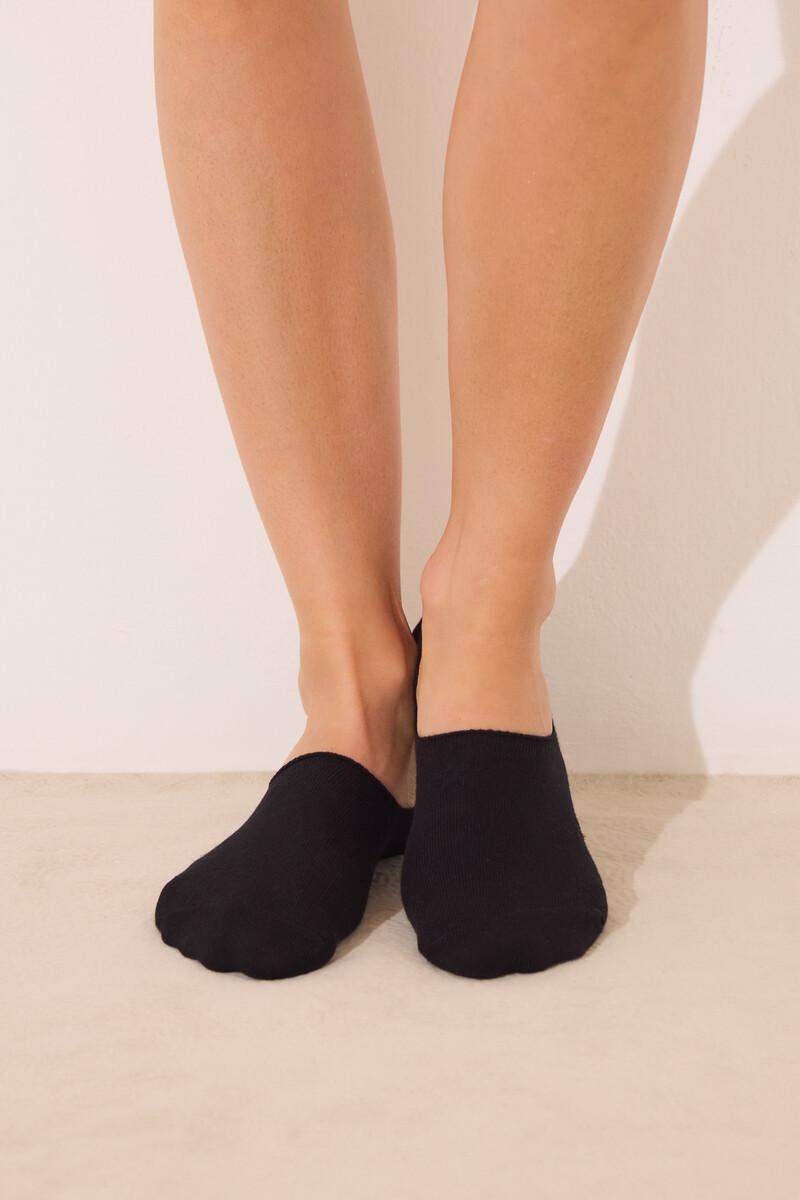 women'secret Calcetines invisibles negros estrellas