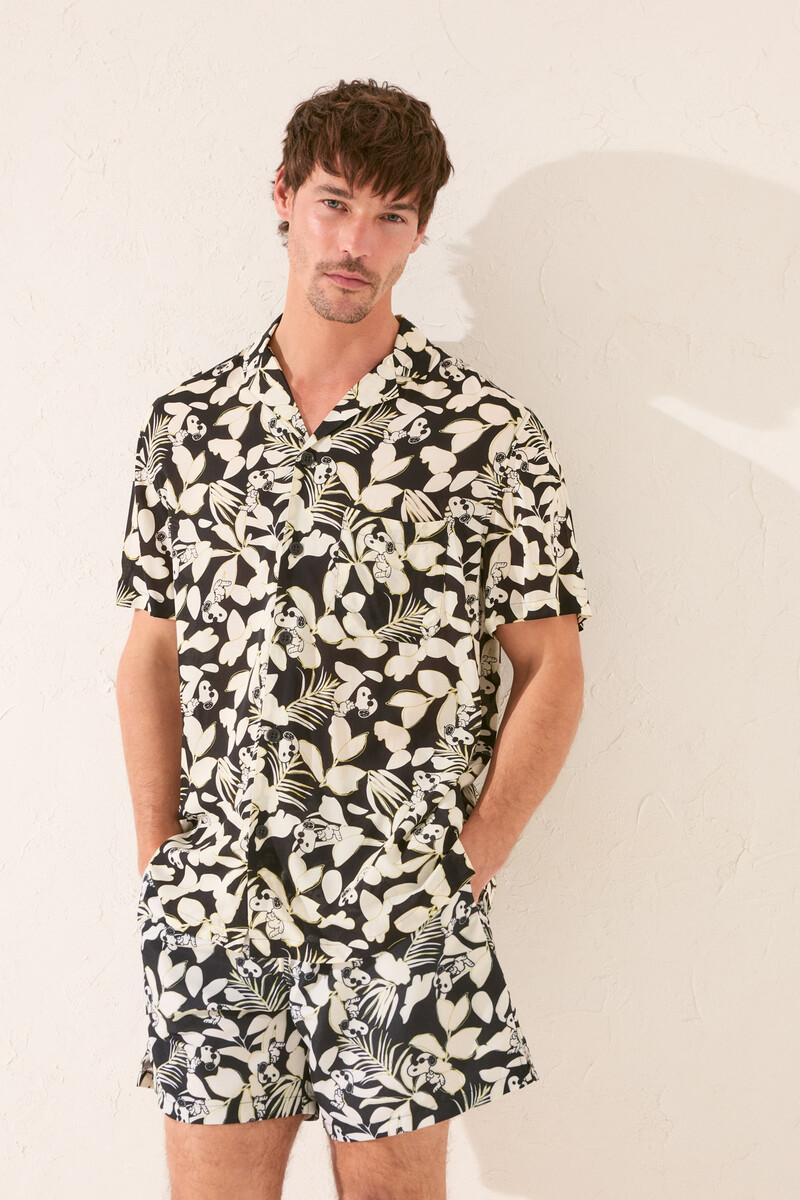 Women'secret Camisa Hombre Estampado Tropical Snoopy