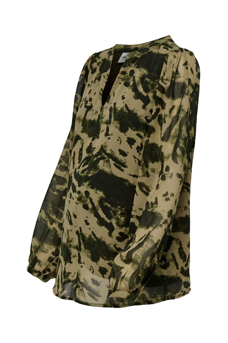 Women'secret Camisa Premamá De Manda Larga Con Estampado Marrón Y Negro