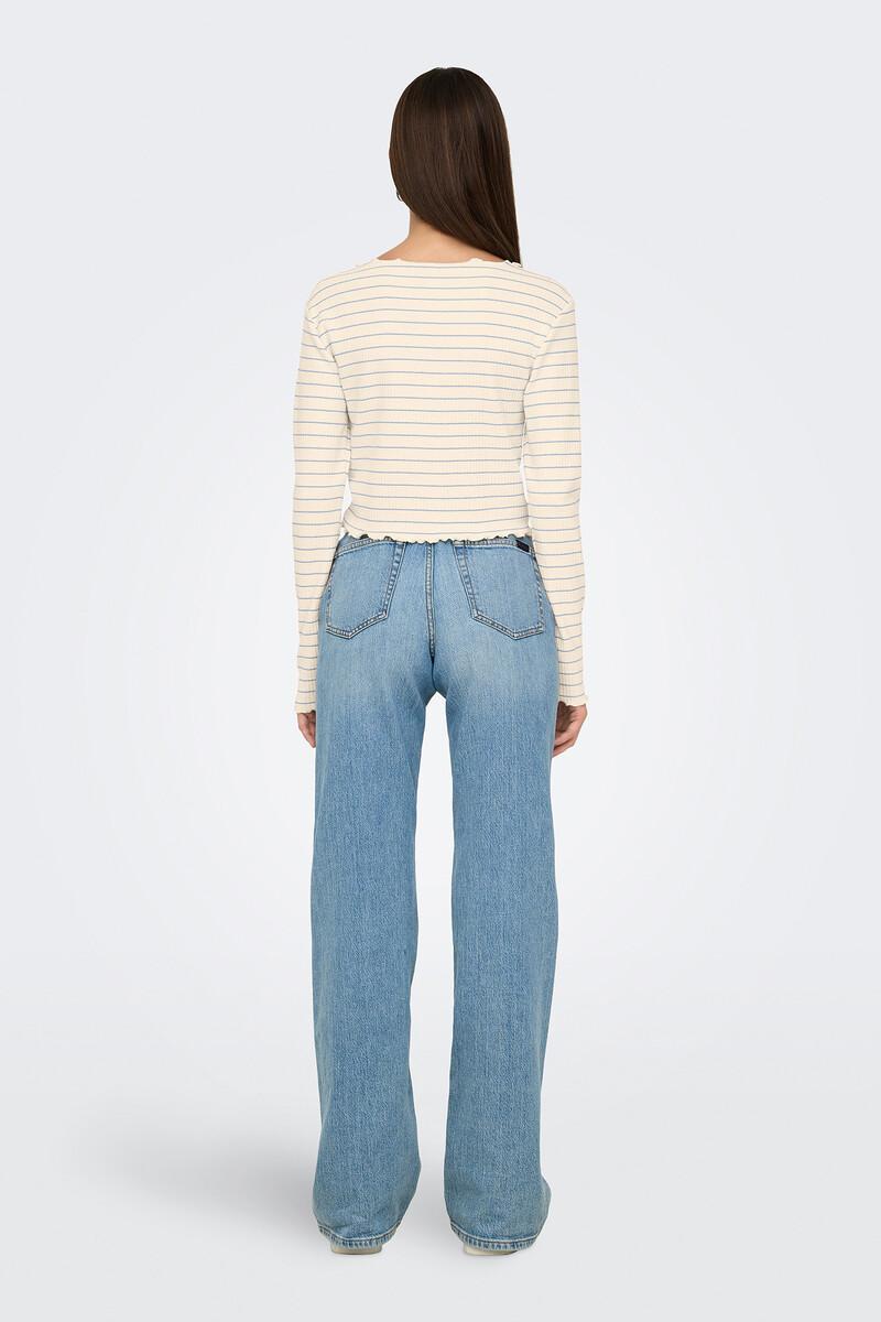 Women'secret Camiseta Corta Manga Larga Bordes Ondulados