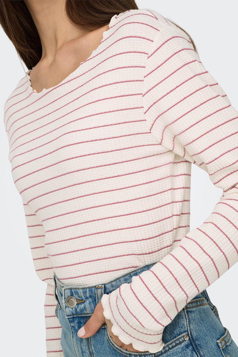 Women'secret Camiseta Corta Manga Larga Bordes Ondulados