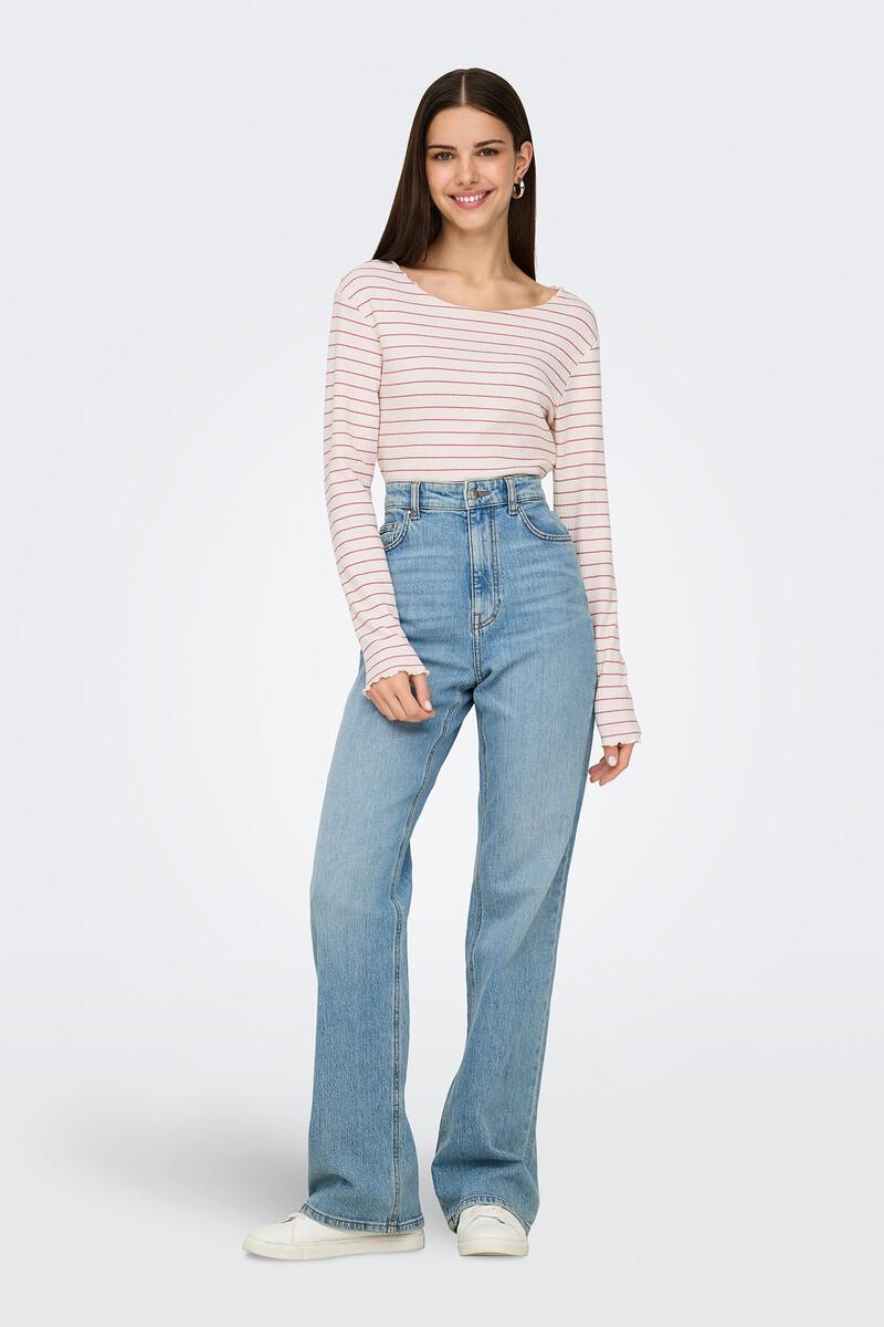 Women'secret Camiseta Corta Manga Larga Bordes Ondulados