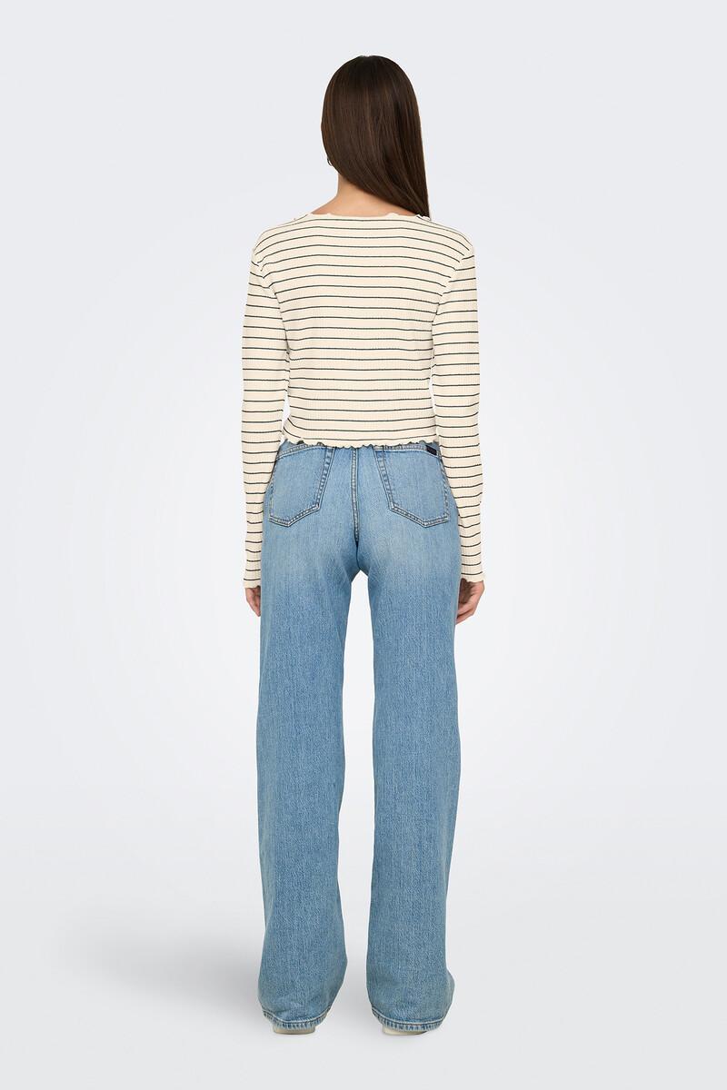 Women'secret Camiseta Corta Manga Larga Bordes Ondulados