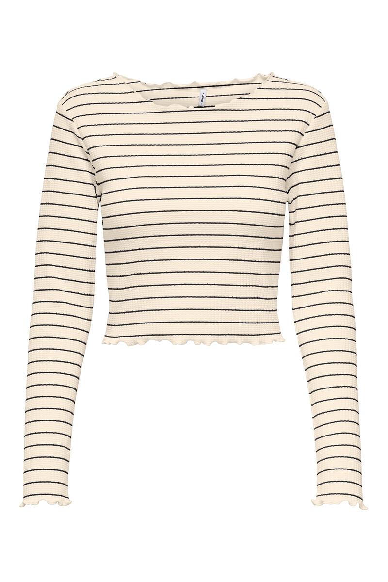 Women'secret Camiseta Corta Manga Larga Bordes Ondulados