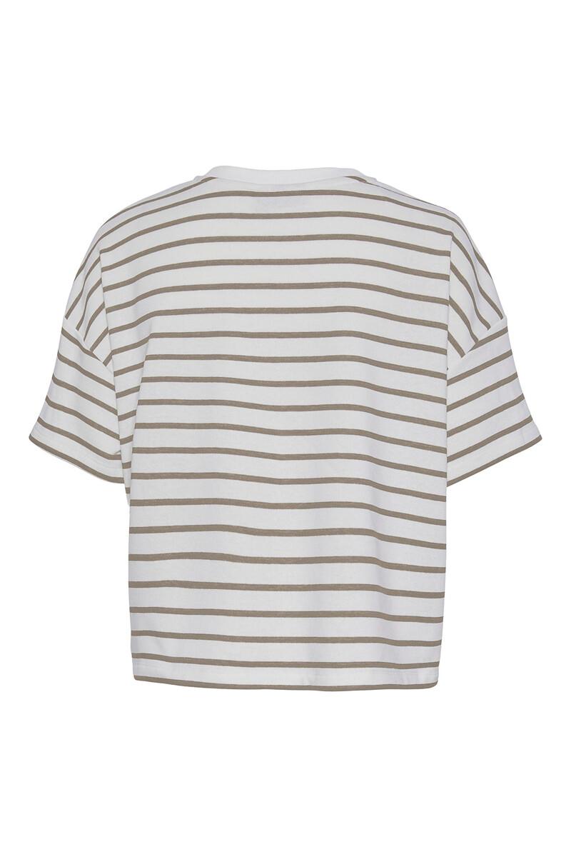Women'secret Camiseta Felpa A Rayas De Cuello Cerrado Y Manga Corta