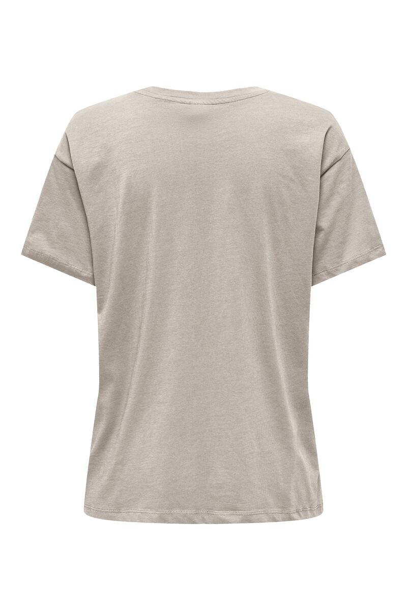 Women'secret Camiseta Fluida Blanca En Algodón Orgánico Con Print Delantero