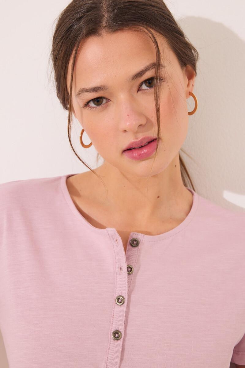 Women'secret Camiseta Lisa Manga Corta 100% Algodón Rosa