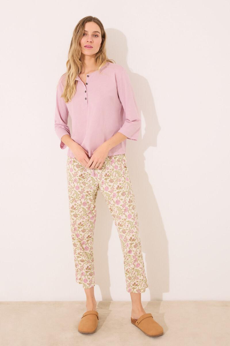 Women'secret Camiseta Lisa Manga Larga 100% Algodón Rosa