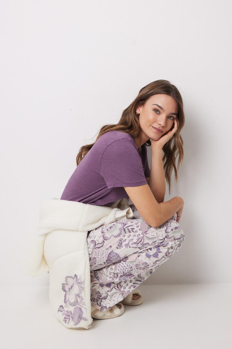 Women'secret Camiseta Manga Corta 100% Algodón Morado