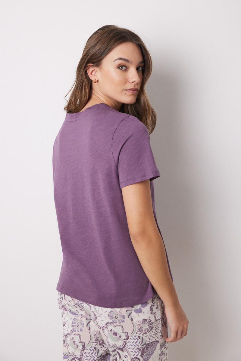 Women'secret Camiseta Manga Corta 100% Algodón Morado