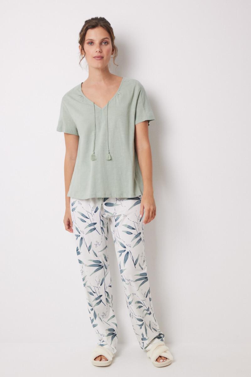 Women'secret Camiseta Manga Corta 100% Algodón Verde