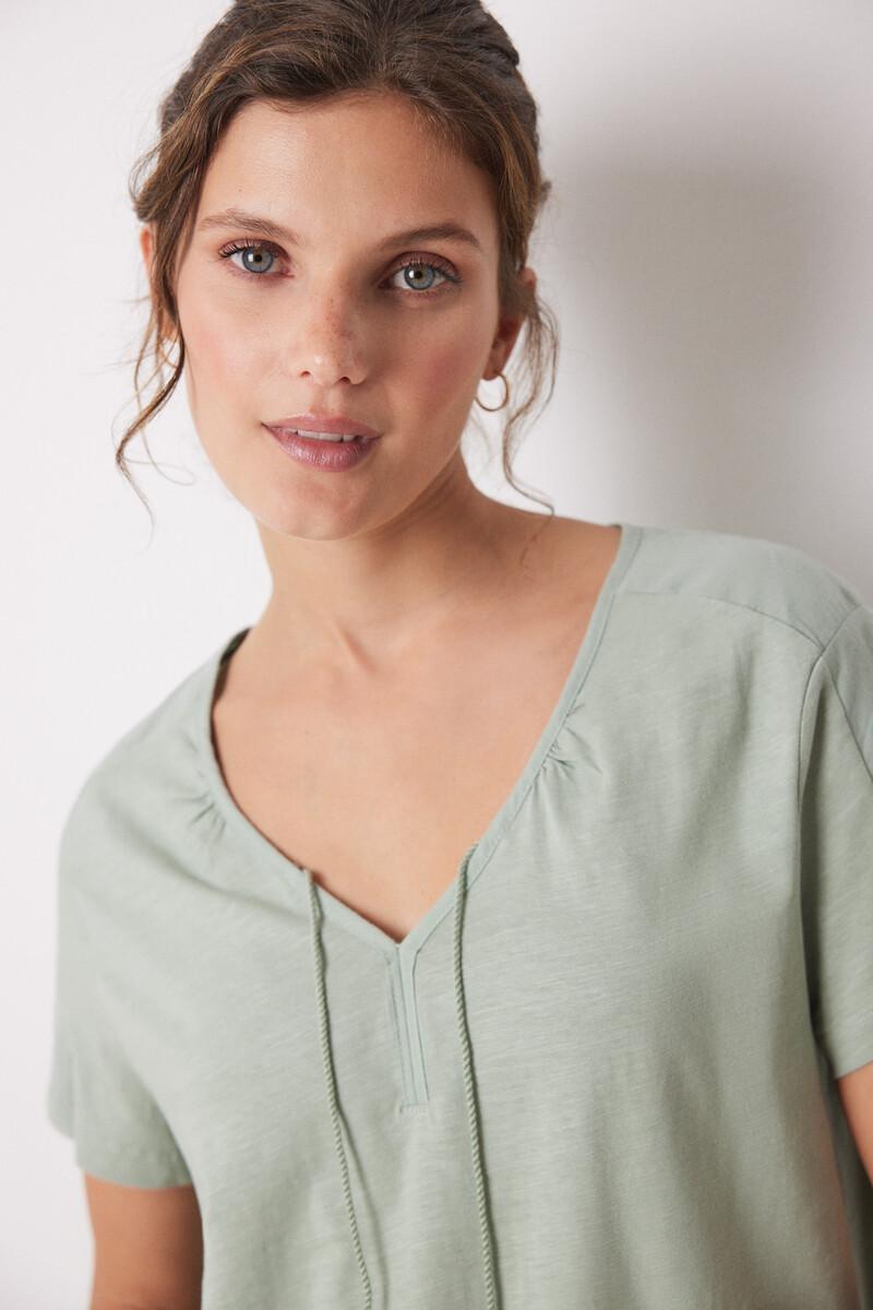 women'secret Camiseta manga corta 100% algodón verde