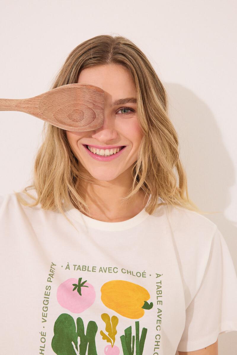 Women'secret Camiseta Manga Corta 100% Algodón "verduras"