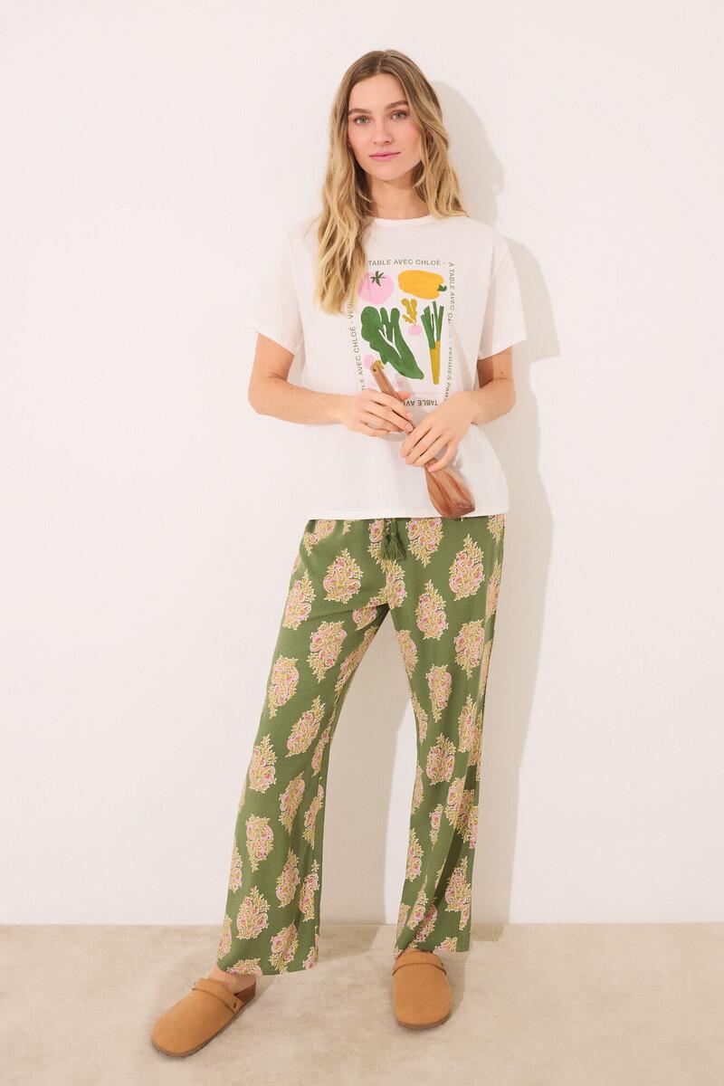 Women'secret Camiseta Manga Corta 100% Algodón "verduras"