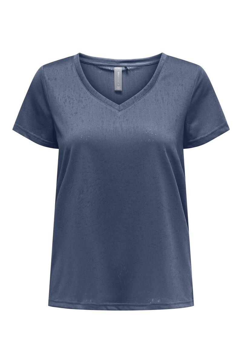 women'secret Camiseta manga corta y cuello V y con tejido efecto agua