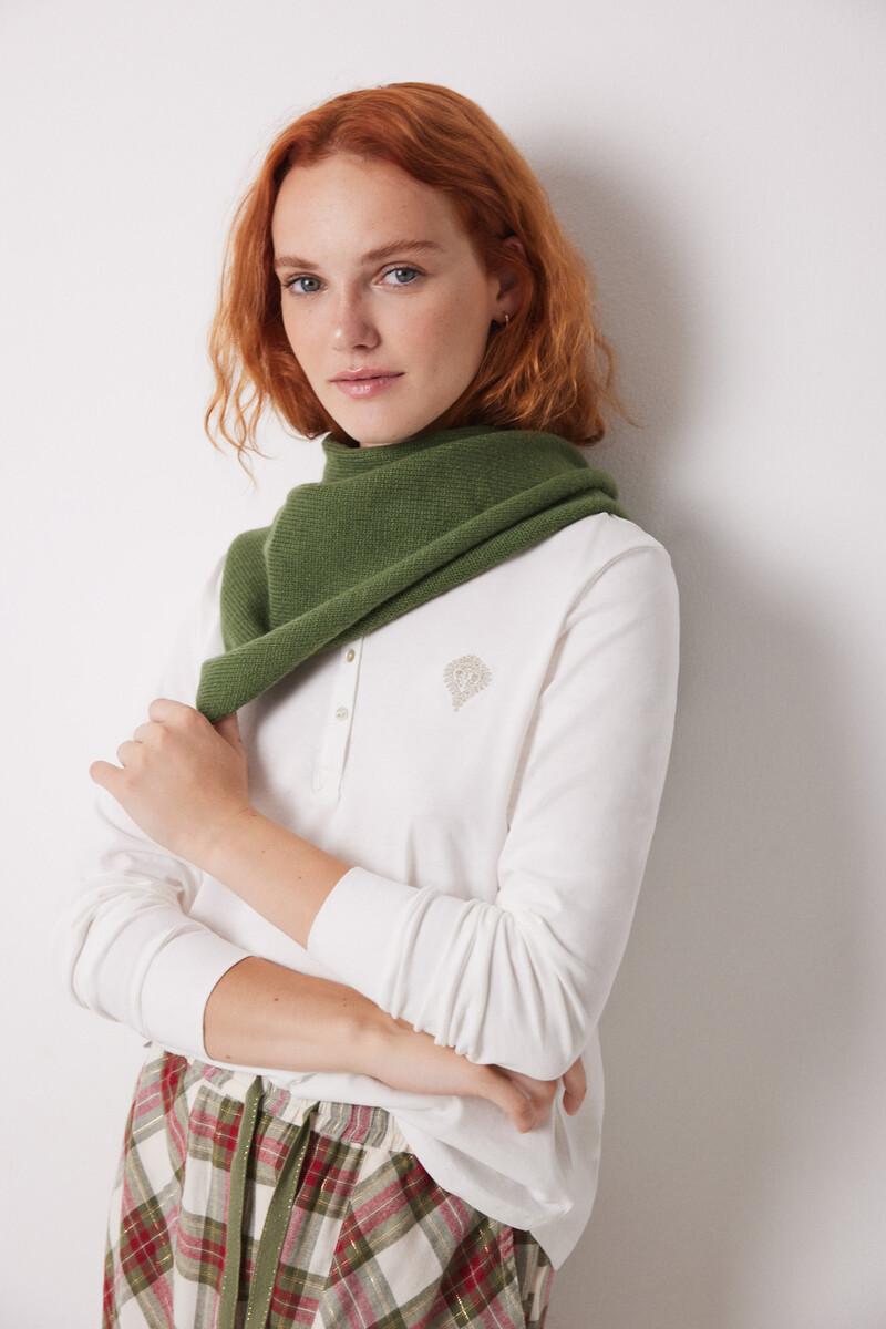 women'secret Camiseta manga larga 100% algodón marfil