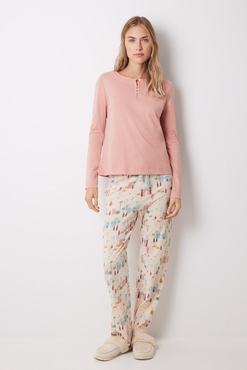 Women'secret Camiseta Manga Larga 100% Algodón Naranja