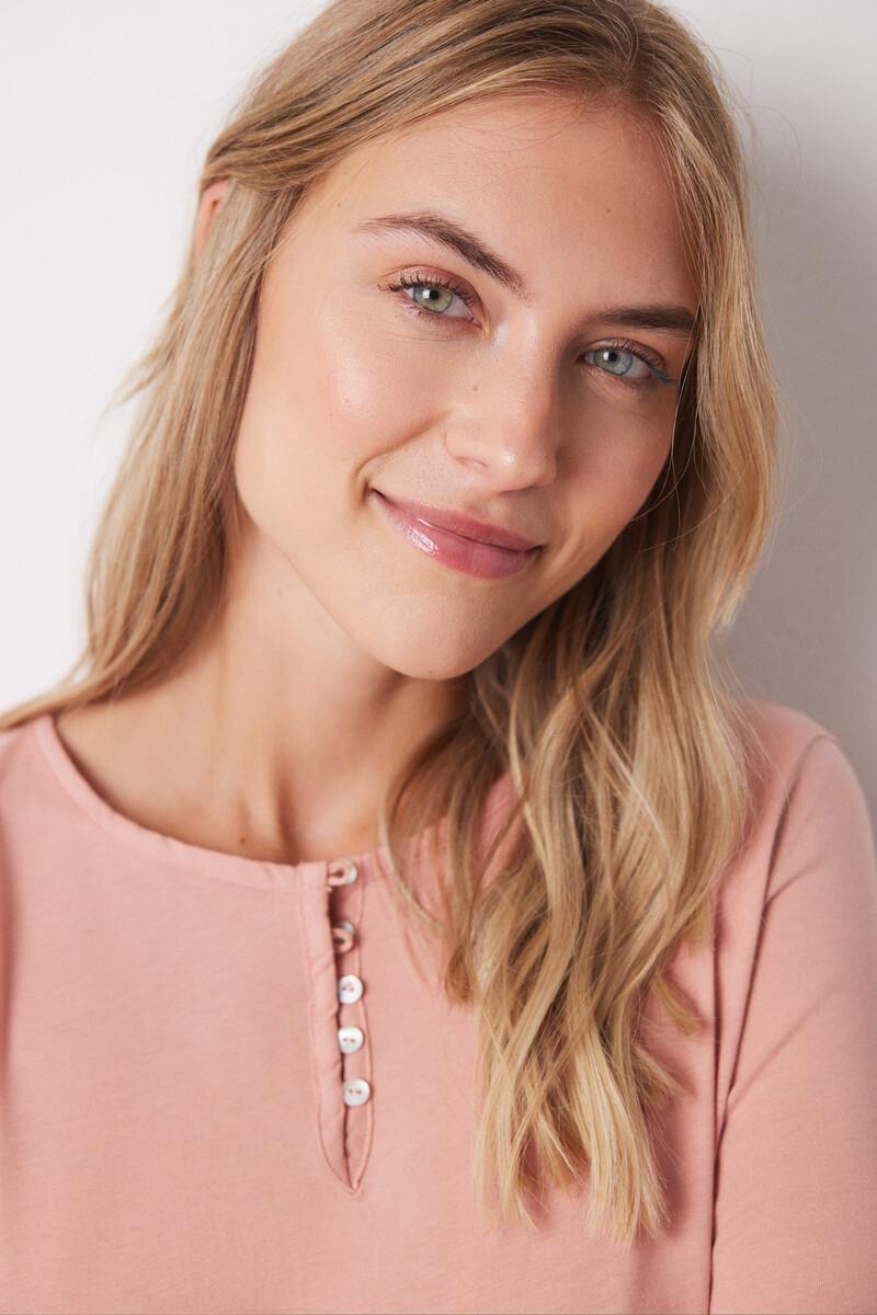 Women'secret Camiseta Manga Larga 100% Algodón Naranja