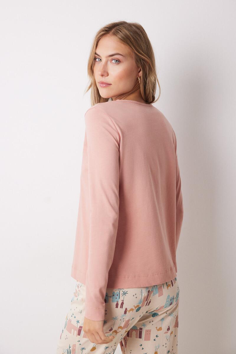 Women'secret Camiseta Manga Larga 100% Algodón Naranja