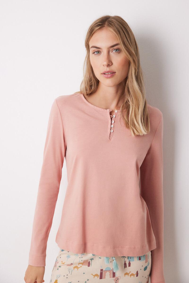 women'secret Camiseta manga larga 100% algodón naranja