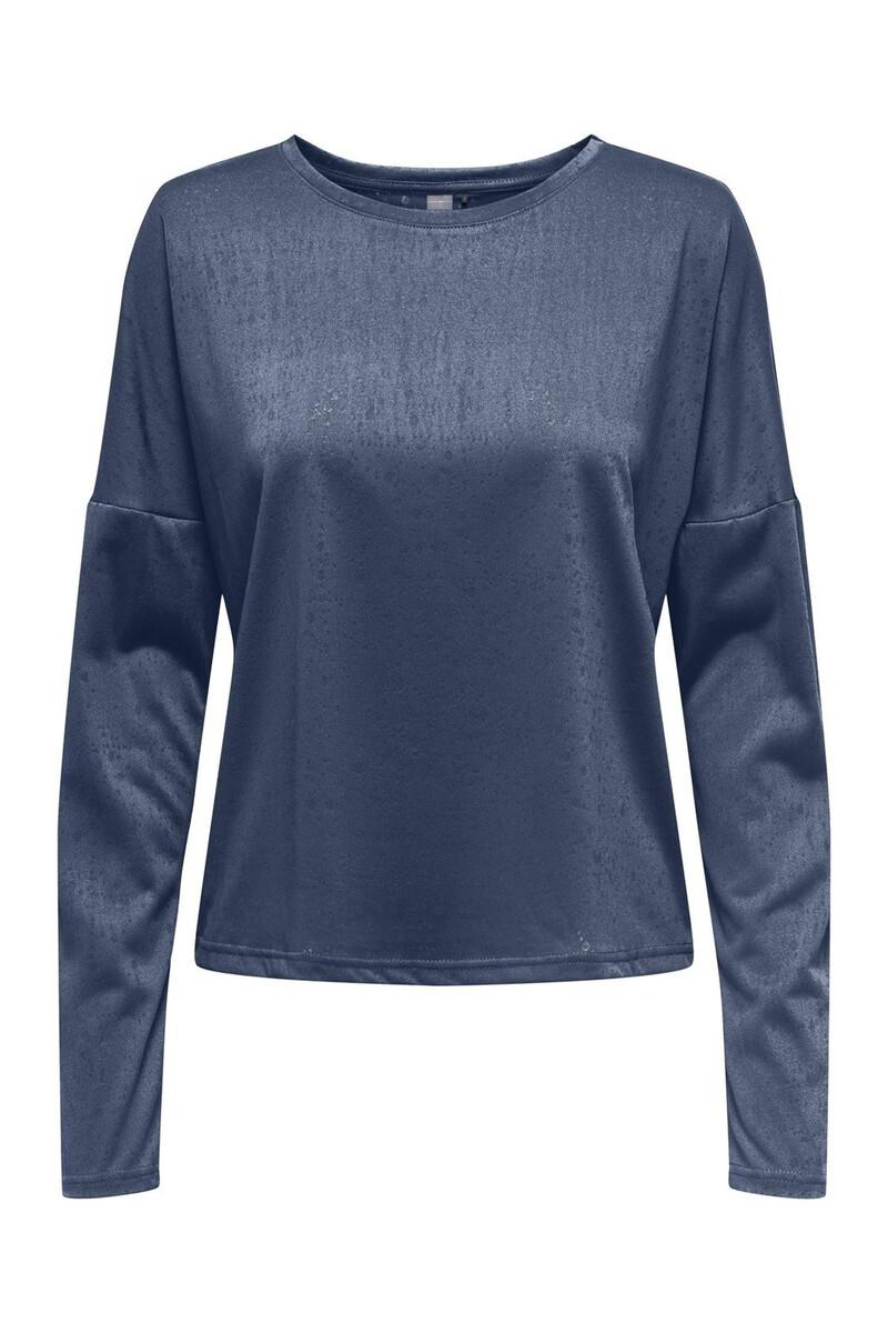 women'secret Camiseta manga larga y cuello redondo y con tejido efecto agua