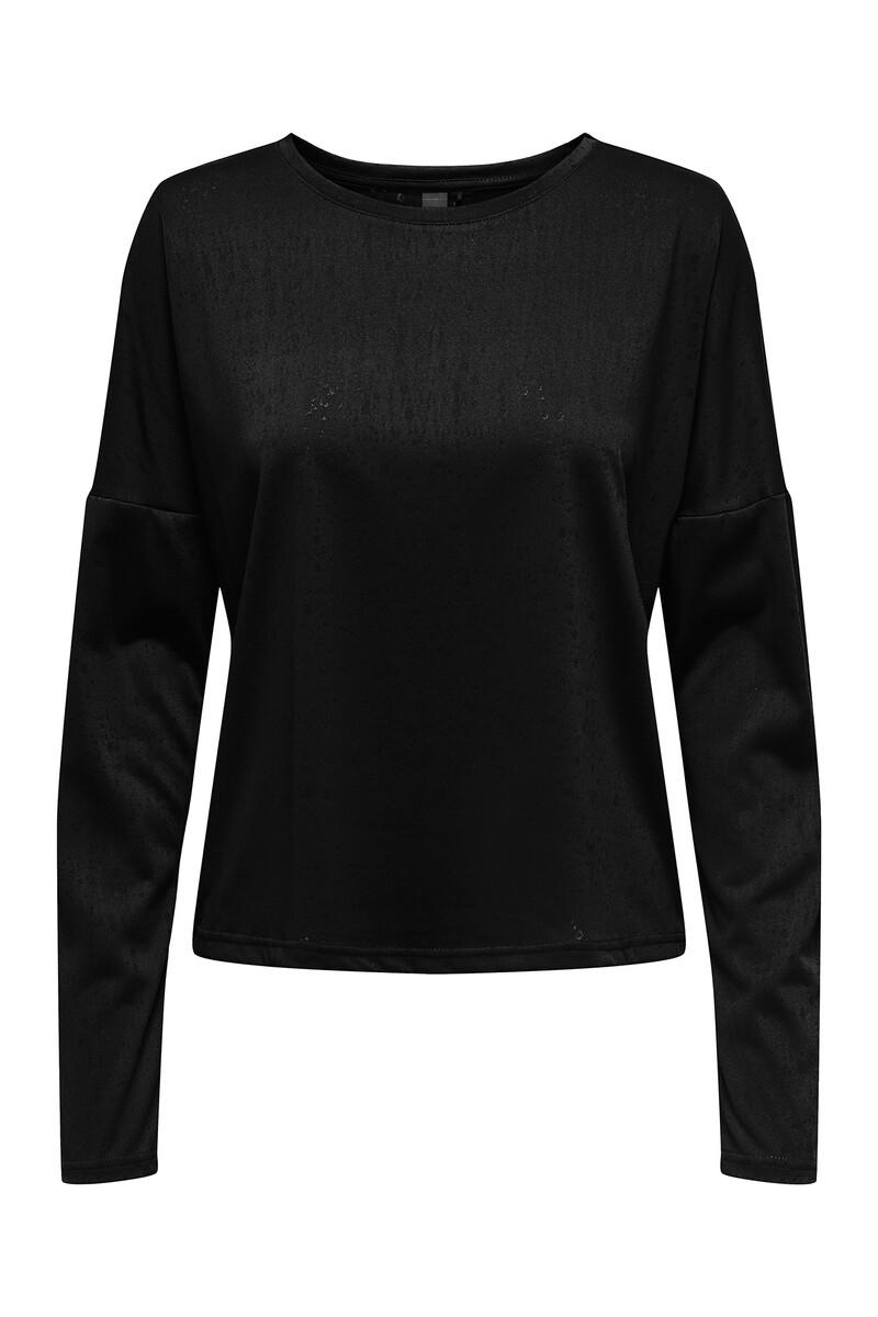 women'secret Camiseta manga larga y cuello redondo y con tejido efecto agua