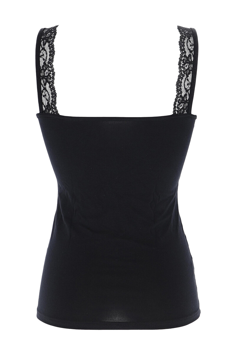 Women'secret Camiseta Termal De Mujer Con Encajes De Tirante Ancho