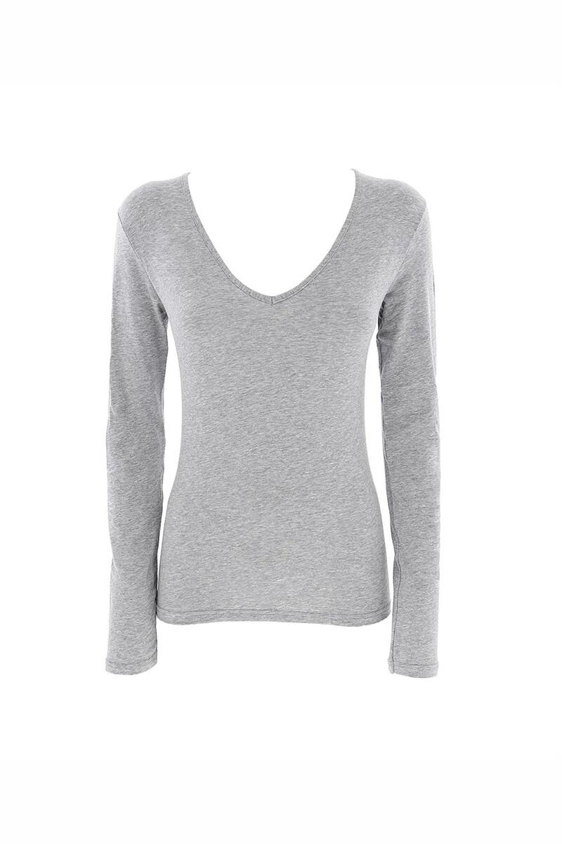 women'secret Camiseta termal de mujer cuello pico manga larga