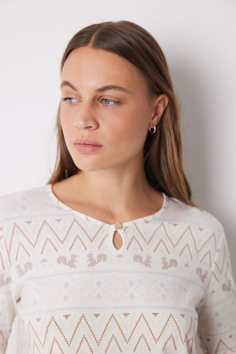 Women'secret Camisón Corto 100% Algodón Cenfas Navideñas