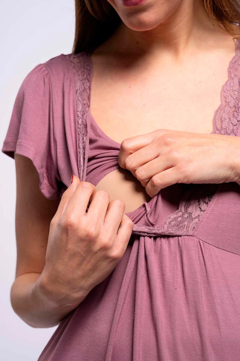 Women'secret Camisón De Lactancia Manga Corta Con Encaje