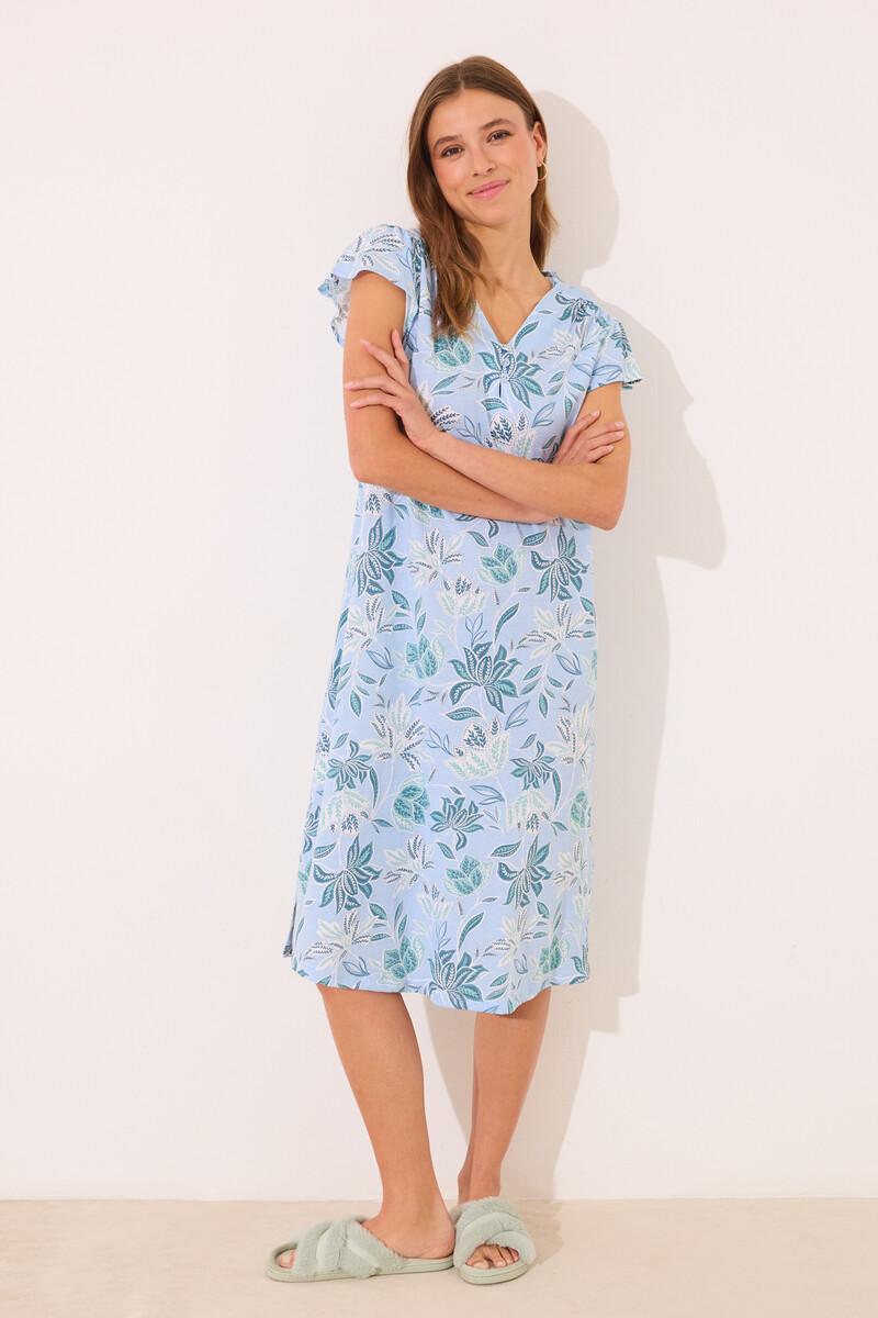 Women'secret Camisón Midi 100% Algodón Estampado Flores