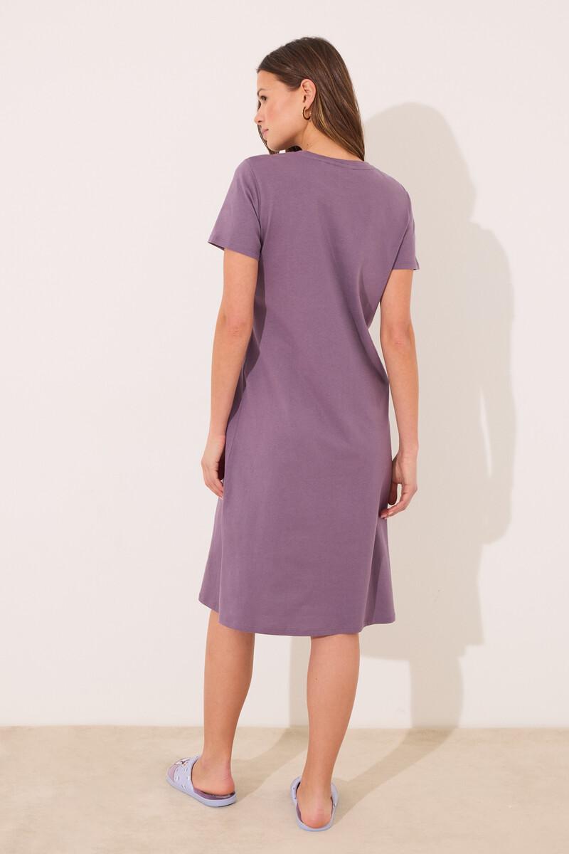 Women'secret Camisón Midi 100% Algodón Morado Snoopy