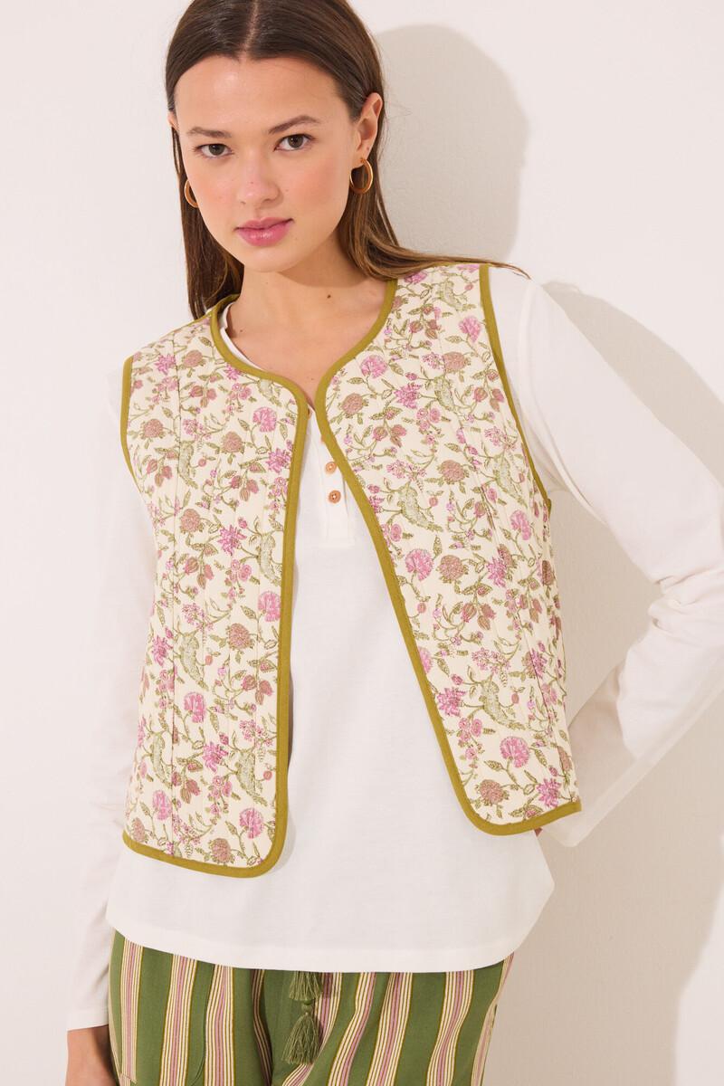 women'secret Chaleco reversible 100% algodón print floral