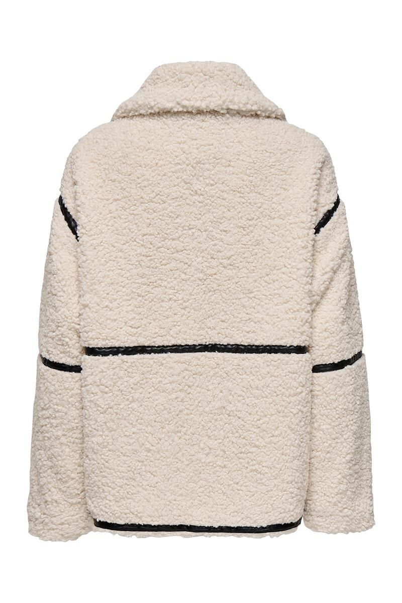 Women'secret Chaqueta Teddy Premamá Beige Con Detalle De Cintas Negras