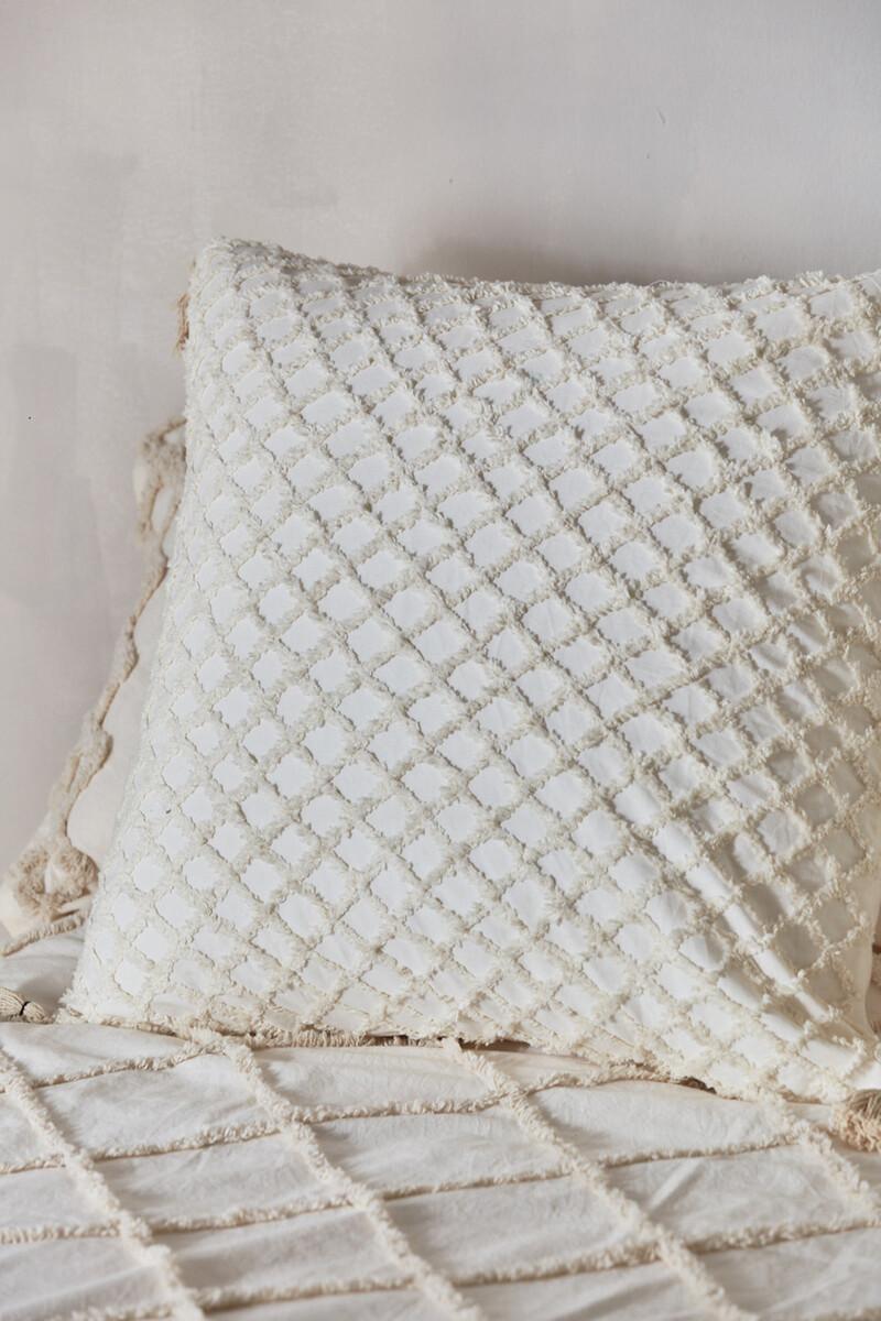 women'secret Funda de cojín con relieve de rombos crudo Royal