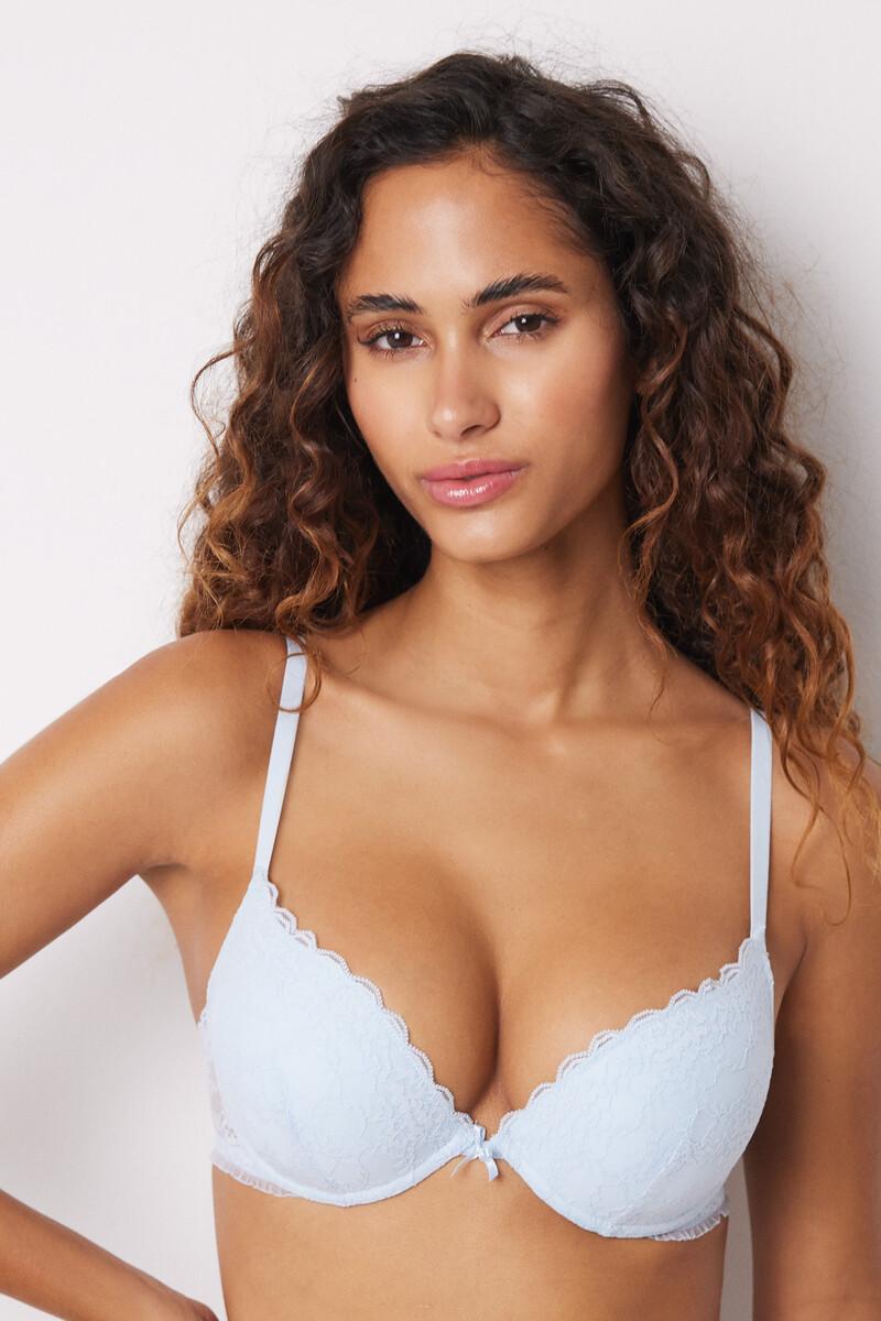 Women'secret GORGEOUS Sujetador Push Up Relleno De Encaje Azul Celeste